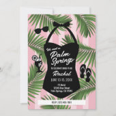 Palm Springs Brautparty Pool Einladung (pink) (Vorderseite)
