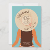 Palm Springs - Brünettes Bachelorette Pool Party Einladung (Vorderseite)