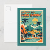 Palm Springs CA Mid-Century-Modern Postkarte (Vorne/Hinten)