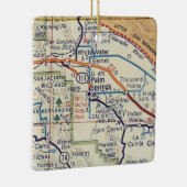Palm Springs CA Retro Map Keramikornament (Rechts)