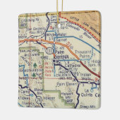 Palm Springs CA Retro Map Keramikornament (Links)