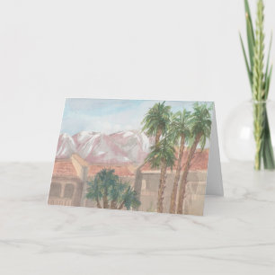 "Palm Springs/CA" Wasserfarben-Sketch-Grußkarte Feiertagskarte