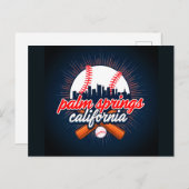 Palm Springs California Baseball City Skyline Postkarte (Vorne/Hinten)