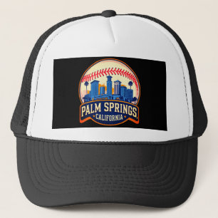 Palm Springs California Baseball City Skyline Truckerkappe