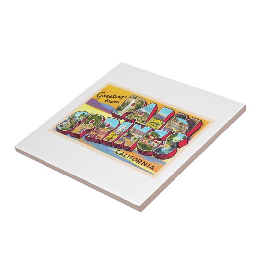 Palm Springs California CA Large Letter Postcard Fliese (Seite)