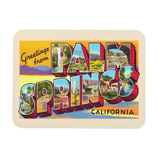Palm Springs California CA Large Letter Postcard Magnet (Horizontal)