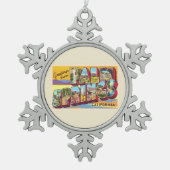 Palm Springs California CA Large Letter Postcard Schneeflocken Zinn-Ornament (Vorderseite)