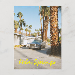 Palm Springs California Classic Car and Palm Trees Postkarte