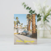 Palm Springs California Classic Car and Palm Trees Postkarte (Stehend Vorderseite)