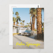 Palm Springs California Classic Car and Palm Trees Postkarte (Vorne/Hinten)