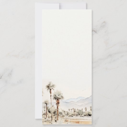 Palm Springs California Landscape Wedding Menu Einladung (Rückseite)