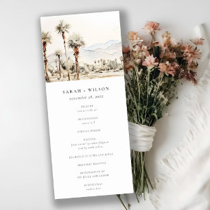 Palm Springs California Landscape Wedding Program Einladung
