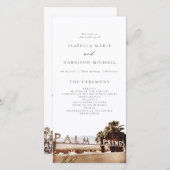 PALM SPRINGS California Palm Tree Wedding Program Dankeskarte (Vorne/Hinten)