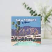 Palm Springs California Pool Hotel Trees Retro (Stehend Vorderseite)