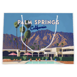 Palm Springs California Pool Hotel Trees Retro Große Geschenktüte