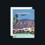 Palm Springs California Pool Hotel Trees Retro Postkarte<br><div class="desc">Das coole,  moderne Hotel mit Pool und Palmen in Palmsprings vor dem San Jacinto Gebirge in Kalifornien bietet Ihnen ein modernes Ambiente.</div>