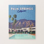 Palm Springs California Pool Hotel Trees Retro Puzzle (Vertikal)