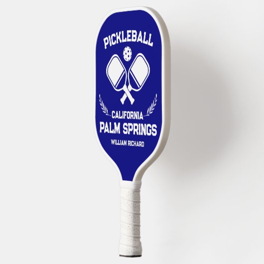 Palm Springs California US Navy Blue White Custom Pickleball Schläger (Links)