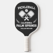 Palm Springs California USA Schwarz-Weiß-Zoll Pickleball Schläger (Vorderseite)