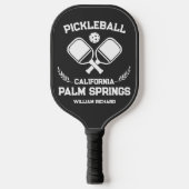 Palm Springs California USA Schwarz-Weiß-Zoll Pickleball Schläger (Vorderseite)