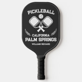 Palm Springs California USA Schwarz-Weiß-Zoll Pickleball Schläger