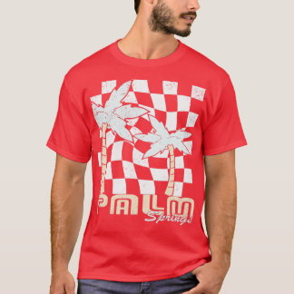 Palm Springs California Vintag Checkered Graphic T-Shirt