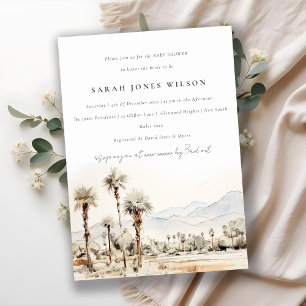 Palm Springs California Watercolor Babydusche Einladung