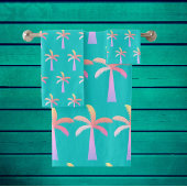  Palm Springs Caribbean Blue Tropical Palm Tree Badematte