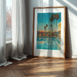 Palm Springs Chic: Vintages Motel Pool Mitte des J Poster