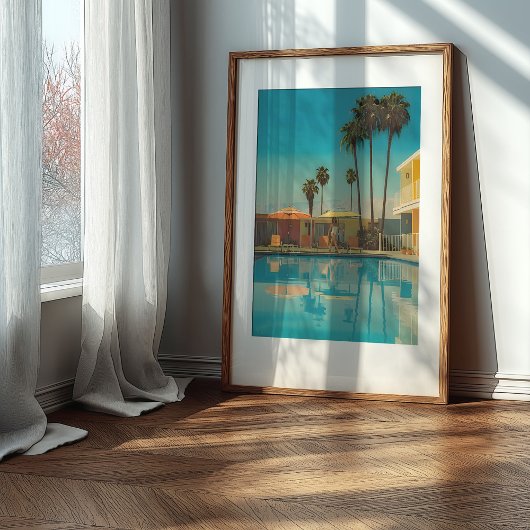 Palm Springs Chic: Vintages Motel Pool Mitte des J Poster