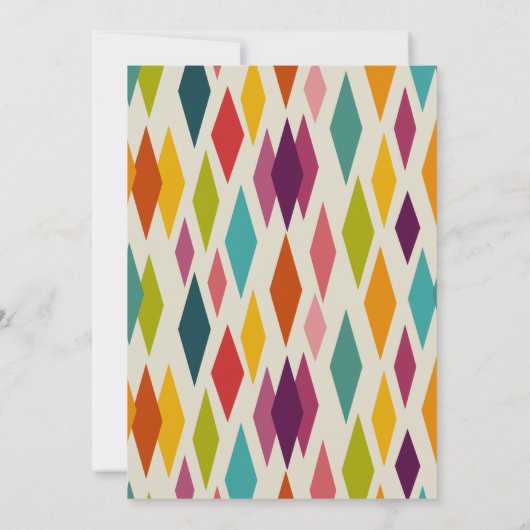 Palm Springs Diamonds Mitteljahrhundert Moderne Ho Einladung (Rückseite)