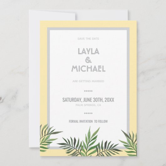 Palm Springs Foto Save the Date Einladung (Vorderseite)