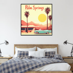 Palm Springs in der Mitte des Jahrhunderts Leinwanddruck