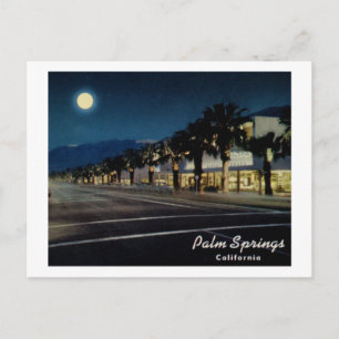 Palm Springs, Kalifornien bei Nacht Vintage Postkarte