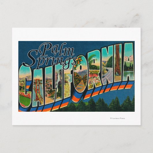 Palm Springs, Kalifornien - Große Buchstabenszenen Postkarte (Vorderseite)