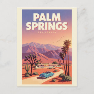 Palm Springs Kalifornien Illustration Reise Kunst Postkarte