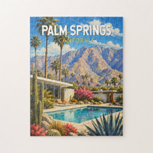Palm Springs Kalifornien Illustration Reise Kunst Puzzle