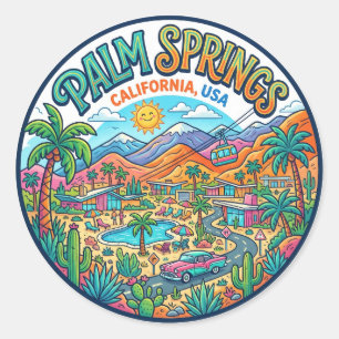 Palm Springs Kalifornien Runder Aufkleber