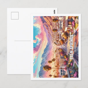 Palm Springs Kalifornien US Berühmter Ort Aquarell Postkarte