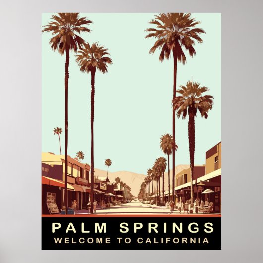 Palm Springs, Kalifornien, Vintage Travel Poster (Vorne)
