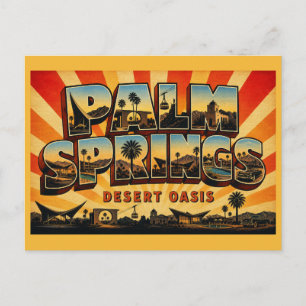Palm Springs Kalifornien Wüstenoase Vintage Art Postkarte