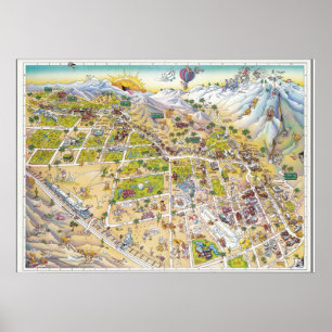 Palm Springs Karte Poster