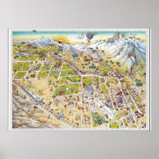 Palm Springs-Karte Poster (Vorne)