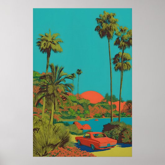 Palm Springs Kunstprint Mid-Century Modern Auto Poster (Vorne)