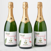 Palm Springs Last Flamingle Bachelorette Party Schaumweinetikett (Flaschen)