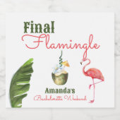 Palm Springs Last Flamingle Bachelorette Party Schaumweinetikett (Einzelnes Label)