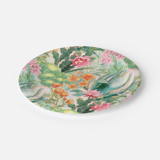 Palm Springs-Laub Pappteller (Schrägansicht)