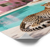 Palm Springs Leopard Retro Mitte Jahrhundert Moder Poster (Ecke)