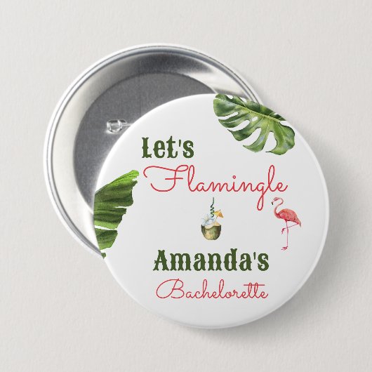 Palm Springs letzter Flamingle-Junggeselinnen-Absc Button (Vorne & Hinten)