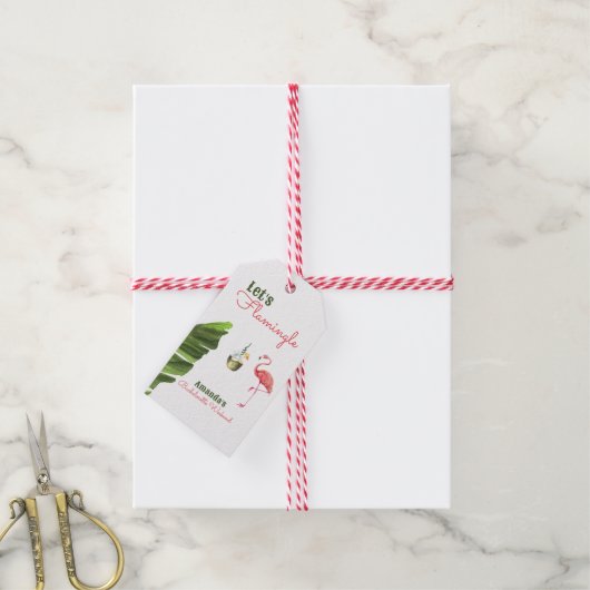 Palm Springs letzter Flamingle-Junggeselinnen-Absc Geschenkanhänger (Mit Garn)